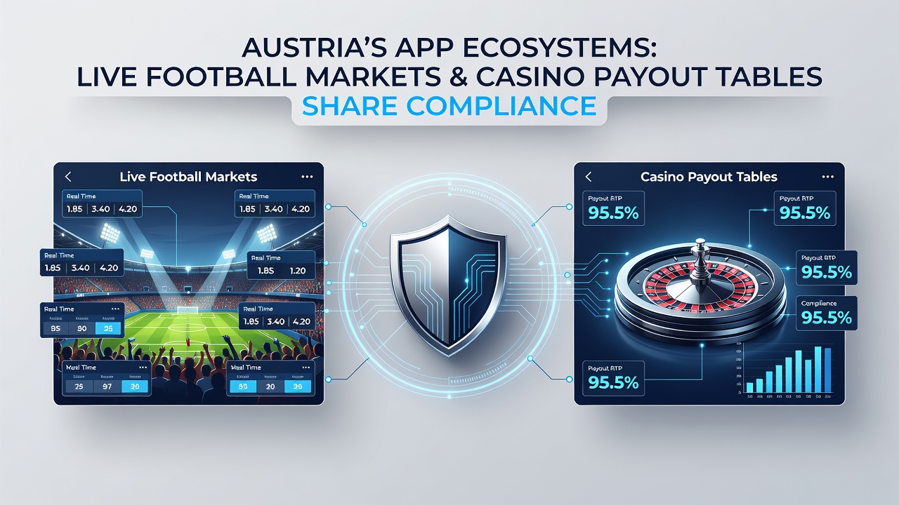 Mobile interface showing integrated football live betting and casino games with shared compliance notifications